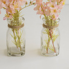 Kit Com 2 Arranjos De Mini Rosas No Vaso De Vidro | Formosinha